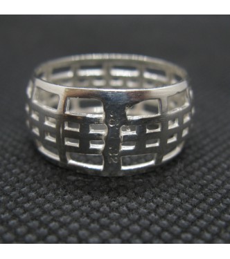 R002090 Sterling Silver Ring 11mm Wide Plain Handmade Band Genuine Solid Hallmarked 925